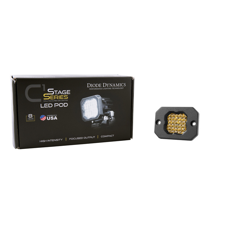  Diode Dynamics - Stage Series C1 LED Pod Sport Yellow Flood Flush ABL (single)